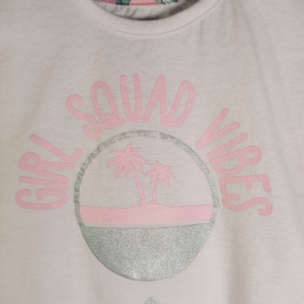 Size 5-6 RBX Light Pink  T- Shirt Girl Squad Vide Glittery Short Sleeve Girl’s